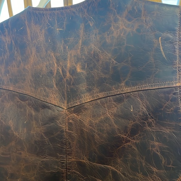 Schnees Coronado Leather Brown Bison Vest for Men - Picture 8 of 12